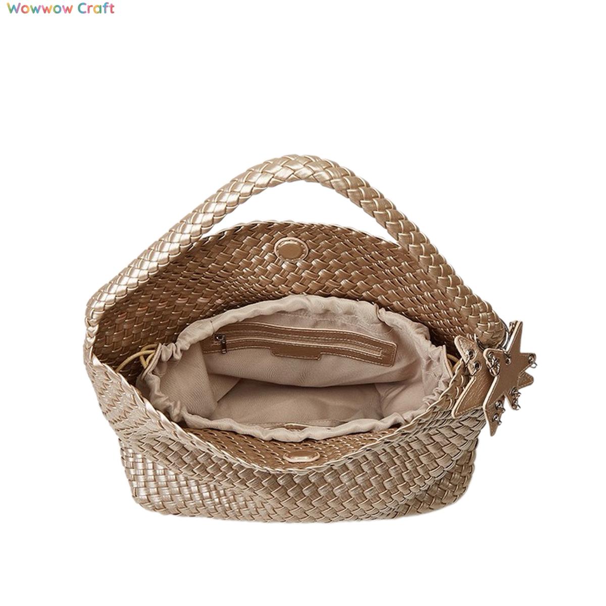 Shoulder Bags,Totes,Leather Bags,Multiple Colors Imitation Braided Design Leather Tote Handbag